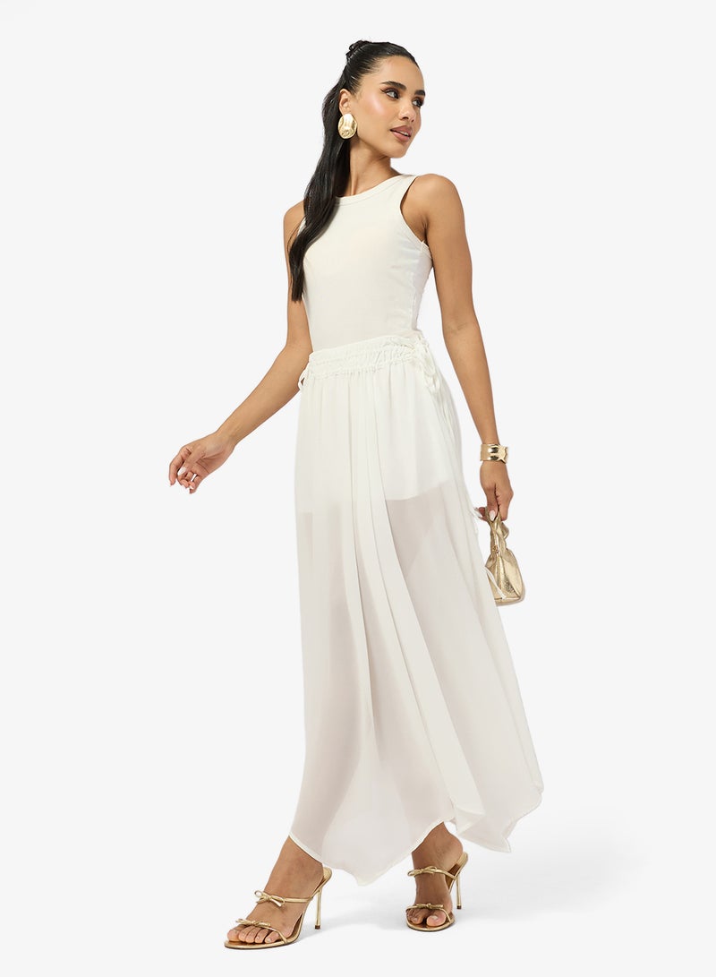 Ginger Pleated Assymetric Midi Skirt - Image 4